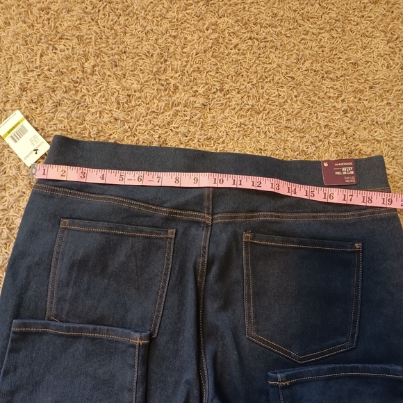 Gloria Vanderbilt Womens Avery Pull On Slim Leg Mid-Rise Blue Jean Pants - Picture 9 of 11